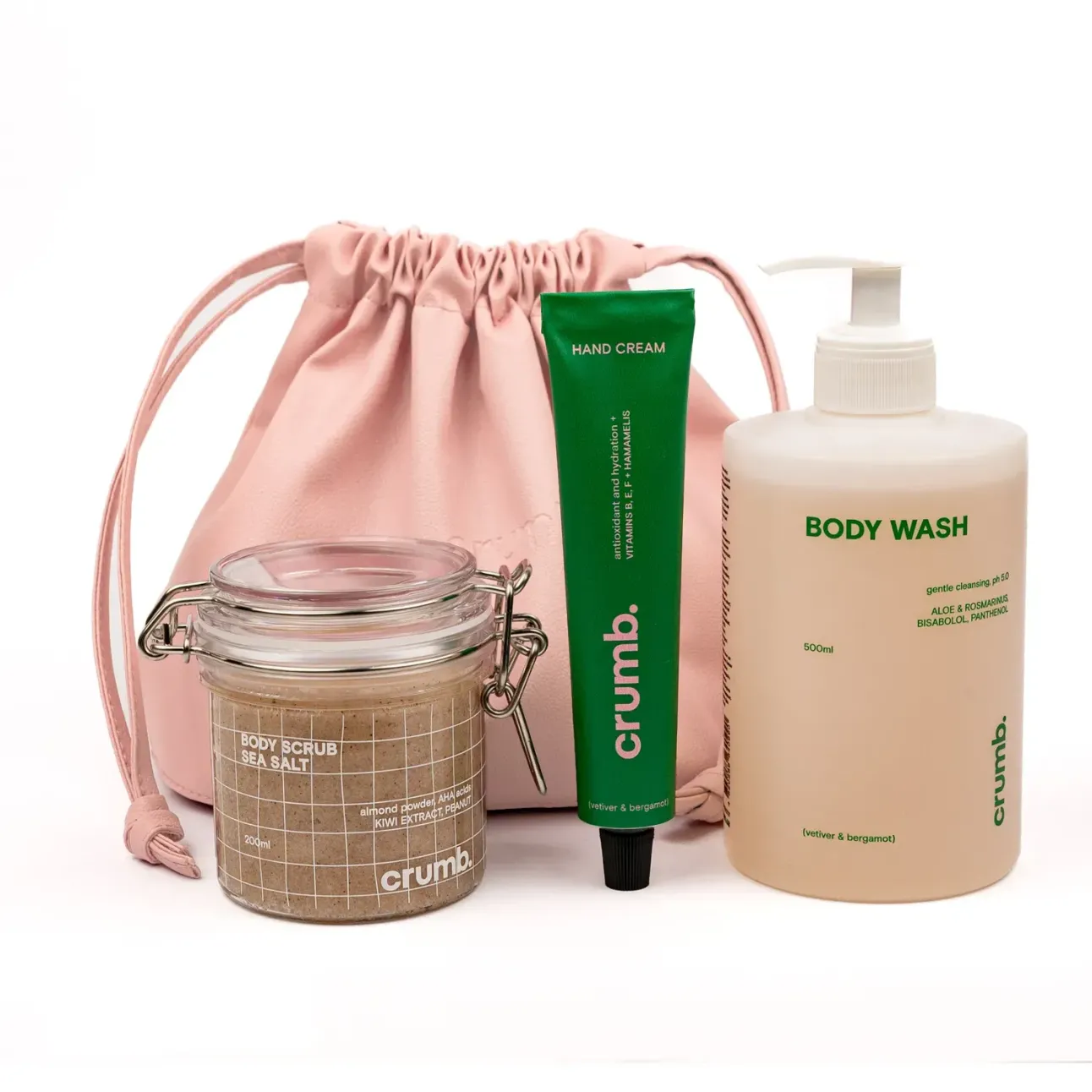 Body set #4 (крем для рук, гель душ, скраб, косметичка)